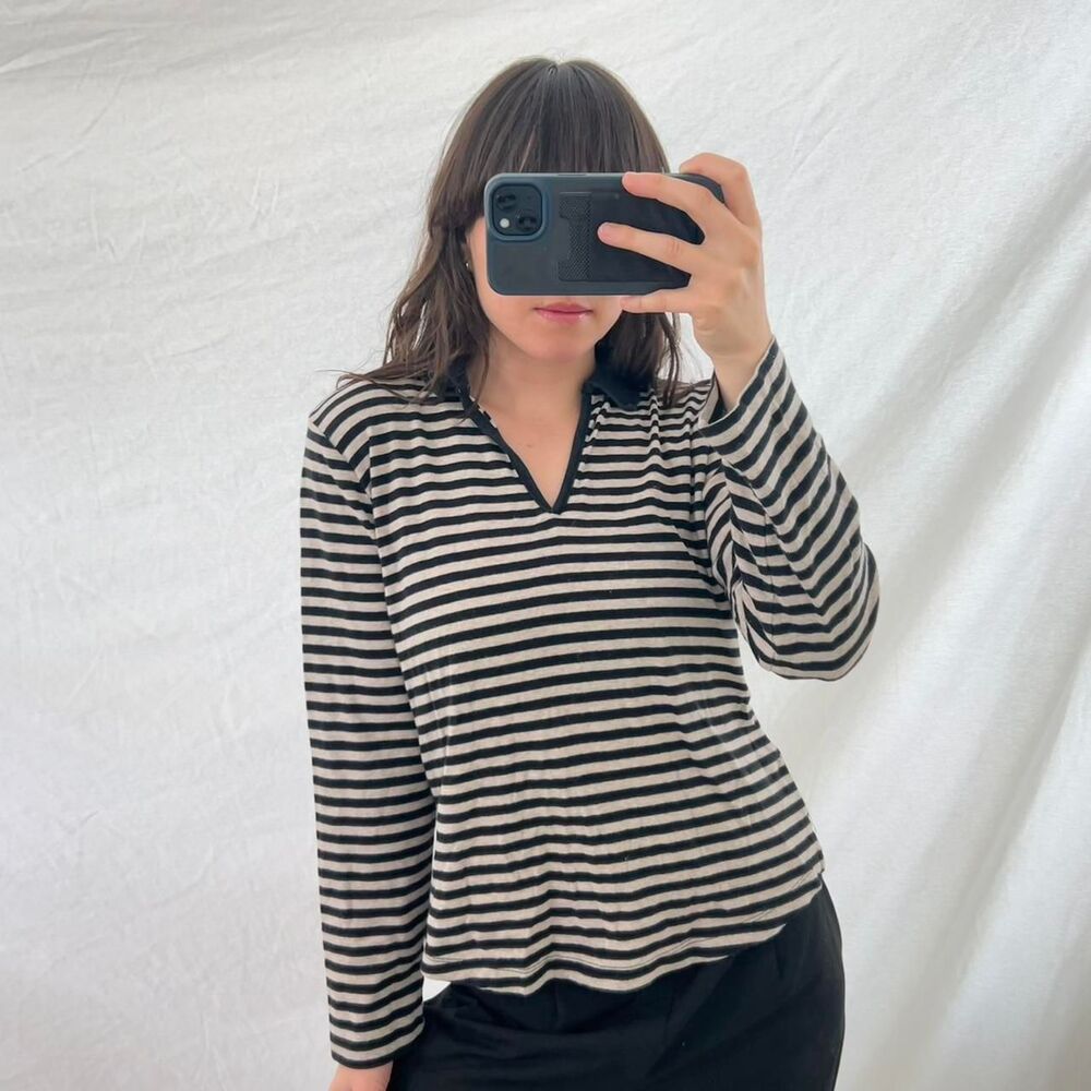 Liz-claiborne Women's Black and White Shirt